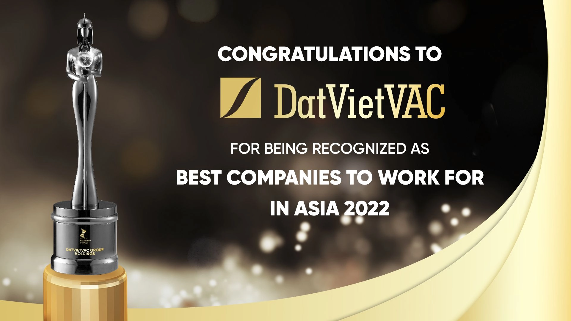 DatVietVAC LẬP HATTRICK TẠI GIẢI THƯỞNG NƠI LÀM VIỆC TỐT NHẤT CHÂU Á 2022