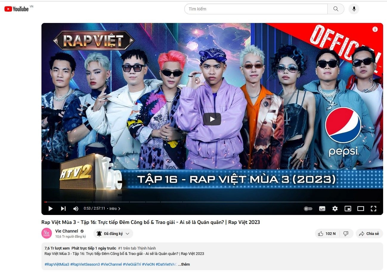 [RAP VIỆT] LẬP THÀNH TÍCH TỶ VIEW VỚI MÙA 3, KHẲNG ĐỊNH VỊ THẾ KHÔNG HỀ LUNG LAY