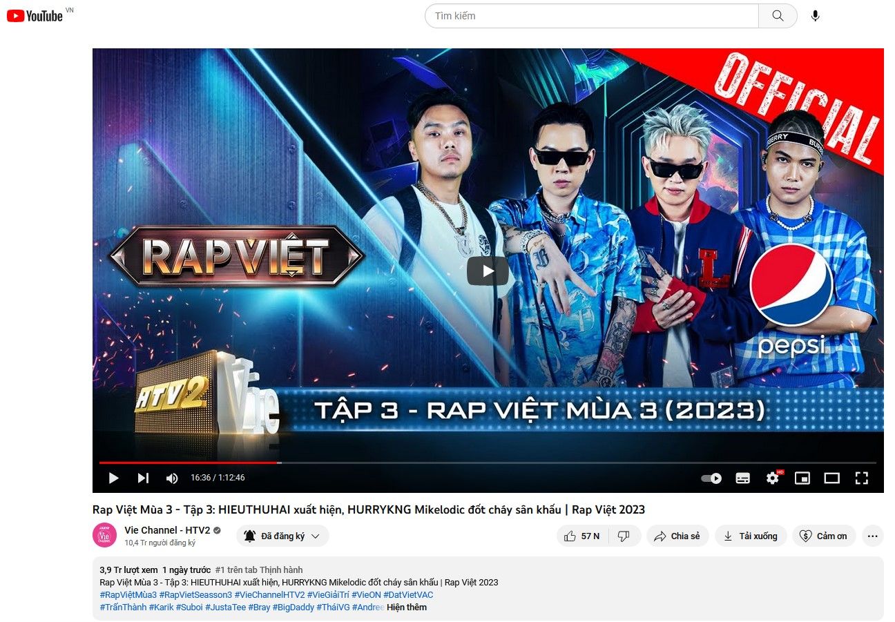 [RAP VIỆT] TẬP 3 VỪA LÊN SÓNG ĐÃ ĐẠT TOP 1 TRENDING YOUTUBE, THIẾT LẬP CÚ HATTRICK ĐẦU TIÊN TRONG MÙA MỚI